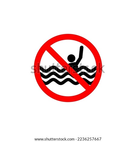 don't swim alone icon style design. don't swim alone vector illustration. isolated on white background.