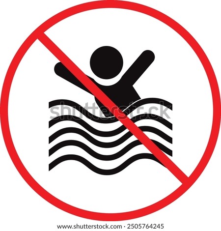 don't swim alone icon style design. don't swim alone vector illustration. isolated on white background.