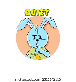 don't talk silent rabbit picture vector illustrator