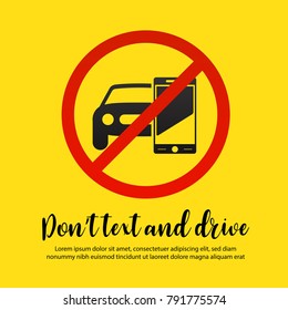 Don't Text And Drive Vector Illustration.