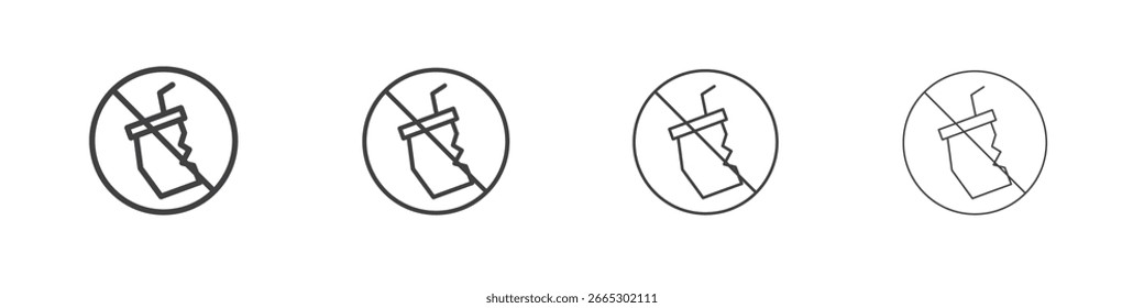 Dont throw away plastic signs concept outline symbol design.
