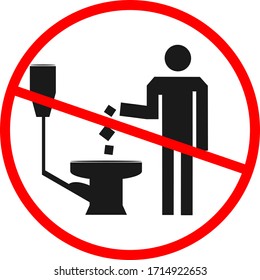 don't throw foreign objects in the toilet.vector.