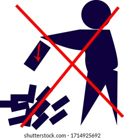 don't throw garbage.vector.icon.isolated on white.