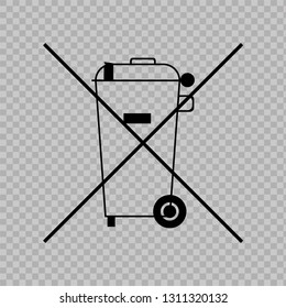 Don`t throw trash, Recycle bin sign icon. Vector.