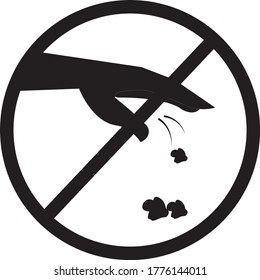 No tirar residuos, diseño de iconos planos de color negro sólido