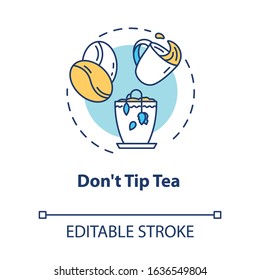 Dont tip tea concept icon. Herbs cultivation. Indoor gardening. Dont overturn coffee to pot idea thin line illustration. Vector isolated outline RGB color drawing. Editable stroke