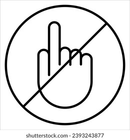 don't touch , Alert, risk sign line icon