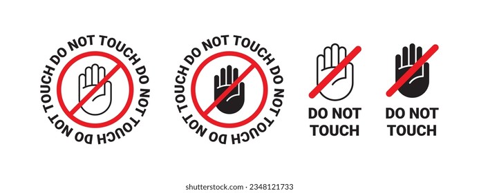 Dont touch badges. Icons Notice do not touch. Vector scalable graphics