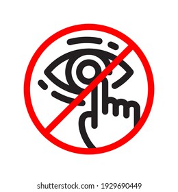 berühren Sie nicht die Augenumrisssymbol moderne Illustration.