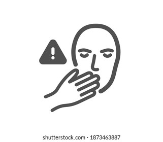 Dont Touch Face Icon. Hand Warning Sign. Hygiene Notification Symbol. Quality Design Element. Flat Style Dont Touch Icon. Editable Stroke. Vector