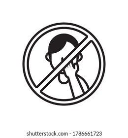 Dont Touch Face Line Style Icon Vector Illustration Design