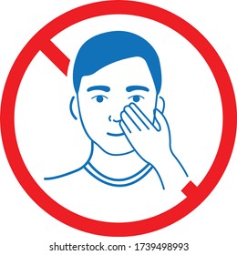 Don't touch face, mouth, nose and eye icon