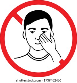 Don't touch face,mouth,nose and eye icon