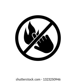 don't touch fire icon. Element of prohibition sign icon. Premium quality graphic design icon. Signs and symbols collection icon