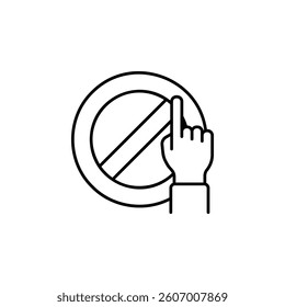Don't touch hand gesture vector icon. Hand gesture icon line style. perfect use for logo, presentation, website, and more. modern icon design outline style