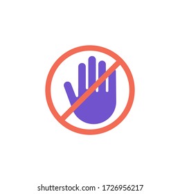 dont touch icon flat design vector illustration. isolated on white background