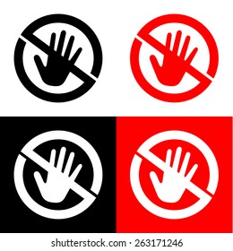 don't touch icon great for any use. Vector EPS10.