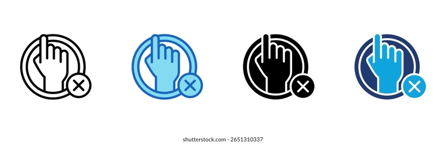 Dont Touch icon Multi Style Vector Illustration