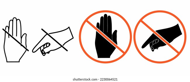 Don't Touch icon icon set isolated on white background