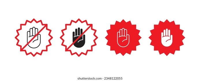 Dont touch icons. Notice do not touch. Warning sign. Vector scalable graphics