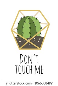 don't touch me cactus background, illustration in vector format