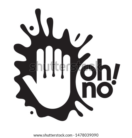 Don't touch the poop. Get my hands dirty. Palm print. Glyph icon images. Vector illustration.