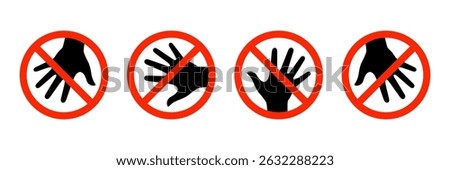 Don't touch sign. Don't touch icon. Do not touch sign