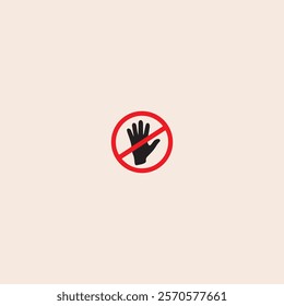 Don't touch sign icon flat vector design.