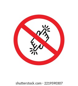 don't touch sign on white background