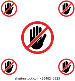 Dont touch sign and symbols with habd