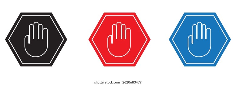  Don't touch symbol, no entry hand label or sticker. Ban, stop or prohibited sign.