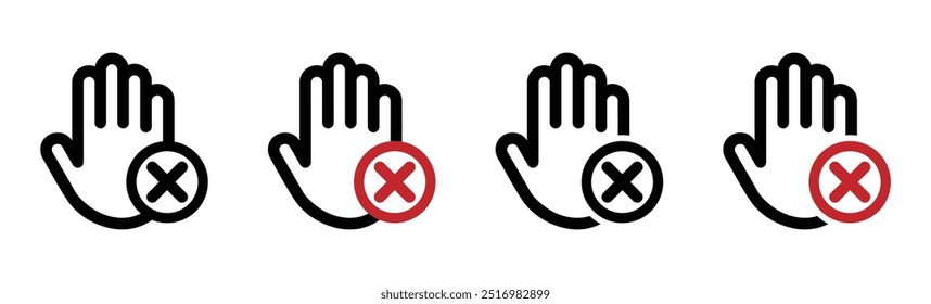 Don't touch vector icon. Not allowed vector signs sign