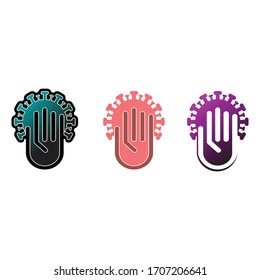 DON'T TOUCH vector icon. warning sign of virus danger, virus prohibition sign icon. symbol, vector graphic.