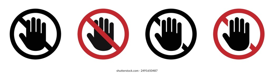 Don't touch vector icons set