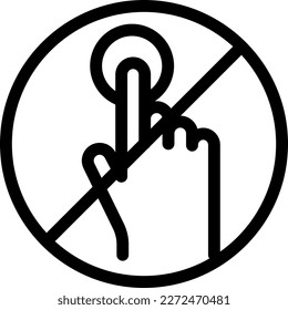don't touch Vector illustration on a transparent background. Premium quality symmbols. Thin line vector icons for concept and graphic design.