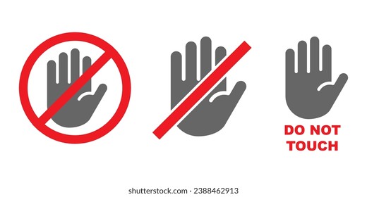 don't touch vector. prohibited and forbidden icon do not touch. stock vector