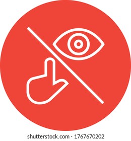 Don't Touch Your Eye Outline Icon