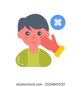 Don't Touch Your Eyes Flat Icons, Vector illustration