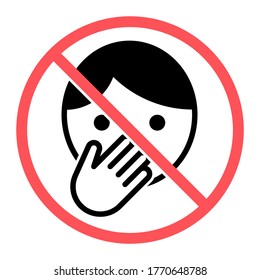 Don't Touch Your Face. Coronavirus (COVID-19) Prevention. Pixel Perfect Icon. Vector Illustration.