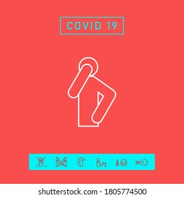 No toques tu cara - infografía, icono de línea