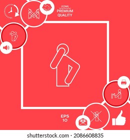 Don't touch your face - infographic, line icon. Elements for your design.