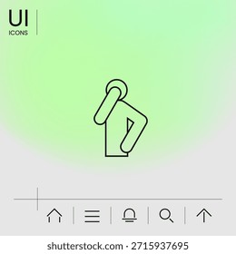 No toque su cara - infografía, icono de línea. Elementos para su diseño.
