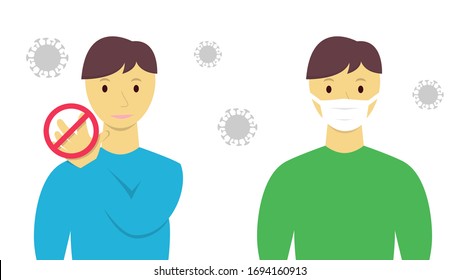 Dont touch your face and wear protective mask