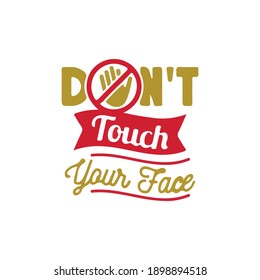 no toques tu cara.frases por tarjeta. Grabado a mano, diseño caligráfico. Aislado sobre fondo blanco.