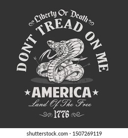 dont tread me, american independence day illustration vector svg