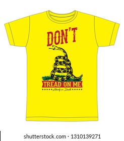 Don't Tread on Me T-shirt Graphic in Yellow T-shirt Template svg