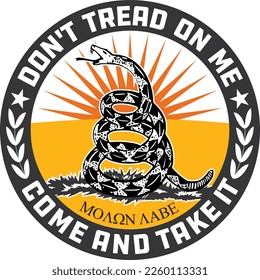 Don't Tread Me  Come   Take it  Molon Labe T  shirt Emblem in Color