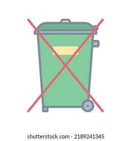 Dont trow electrical waste in to dumpster icon in colorful filled line style