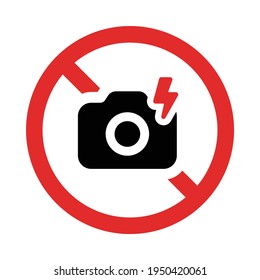 Don't use flash symbol icon sign illustration.