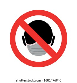 Don't use Medical face mask  vector illustration design  isolated on white background, symbol for your web site design, icon logo, app, UI.